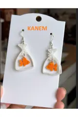 Japon Balığı Küpeler Turuncu