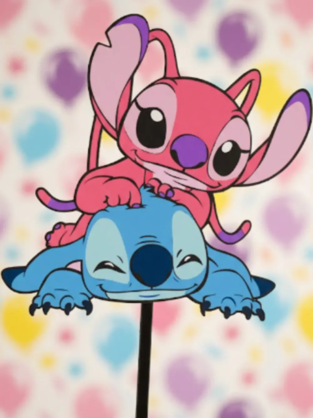 Stitch Mavi Pembe Pasta Süsü