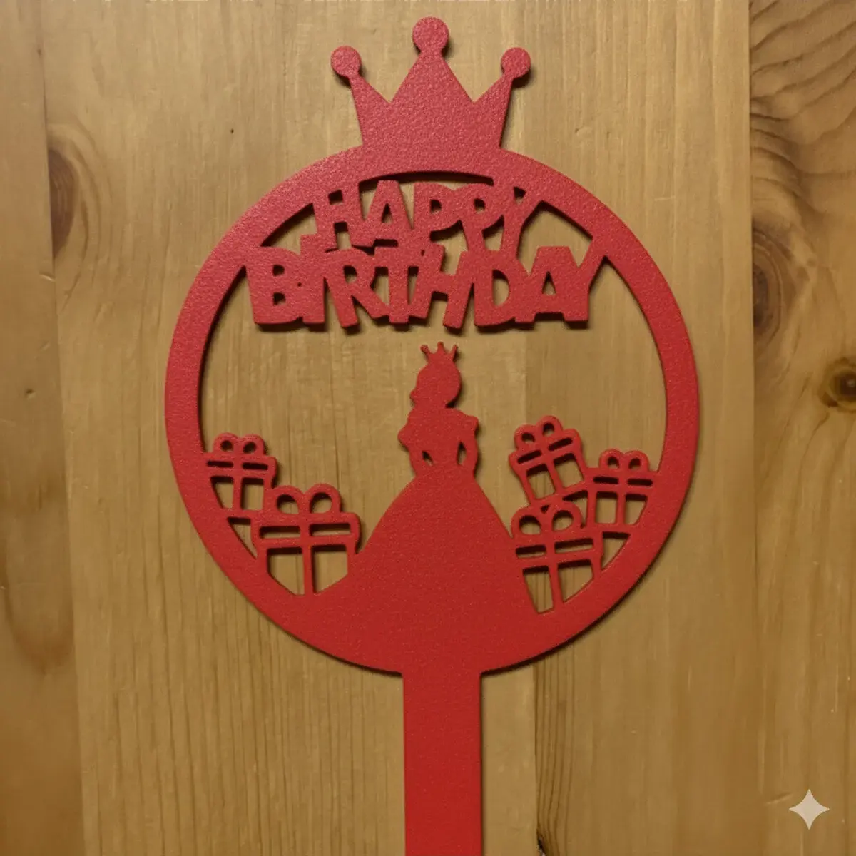 Prenses Temalı Pasta Süsü Kırmızı