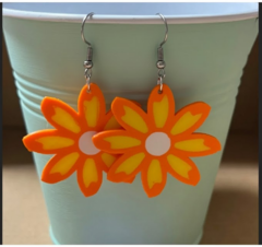 Renkli Papatya Küpe