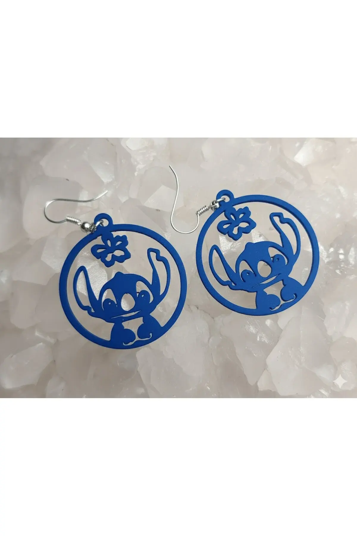 Stitch Küpeler Mavi