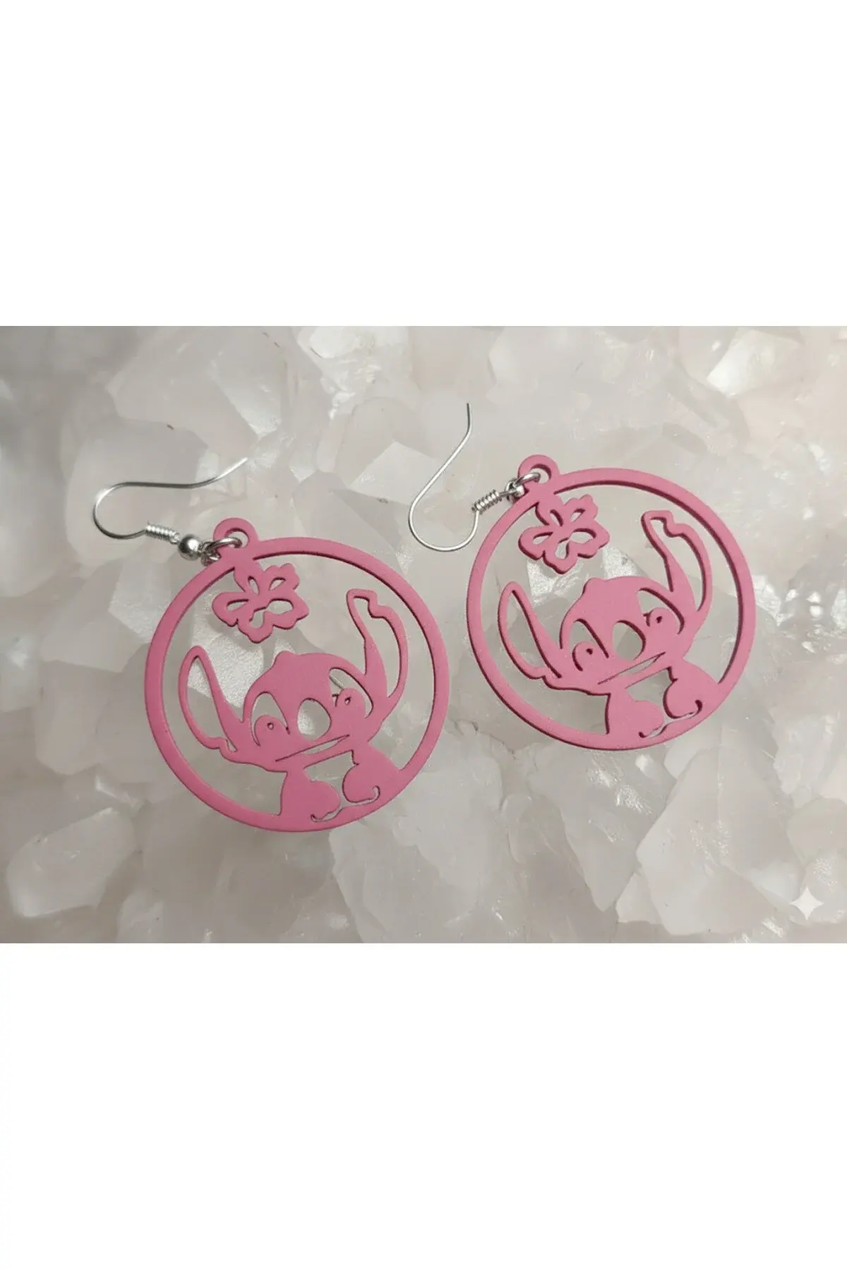 Stitch Küpeler Pembe